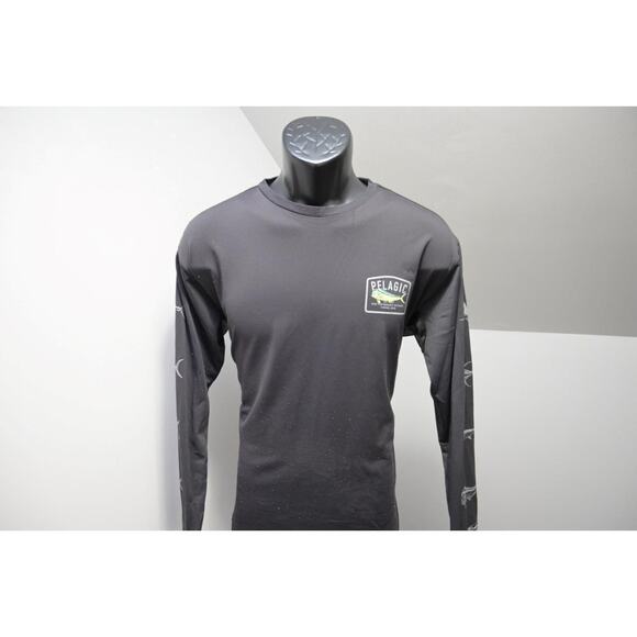 Pelagic Waterman Tee UVA Shirt Fishing Black 100% Nylon Graphic Mens Size Large - Picture 2 of 12